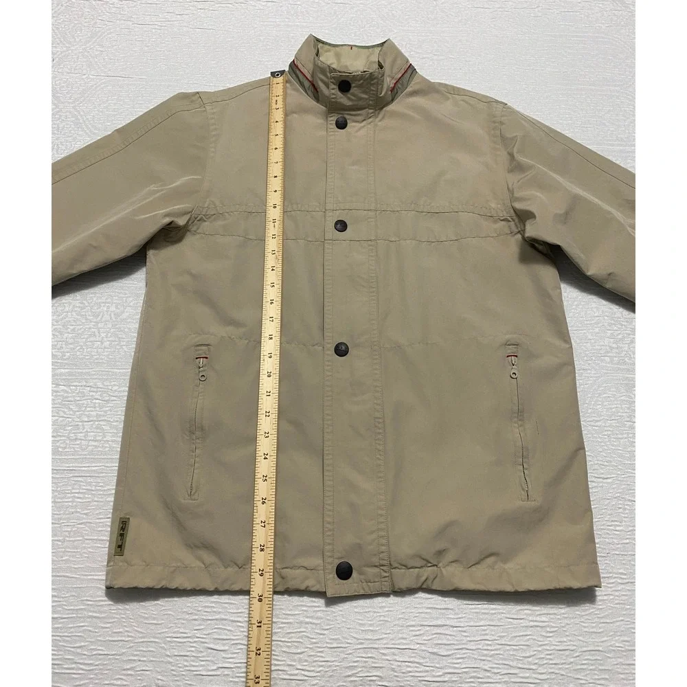 RFT by Rainforest Mens Jacket Full Zip Button Up‎ Khaki Beige Coat Medium
